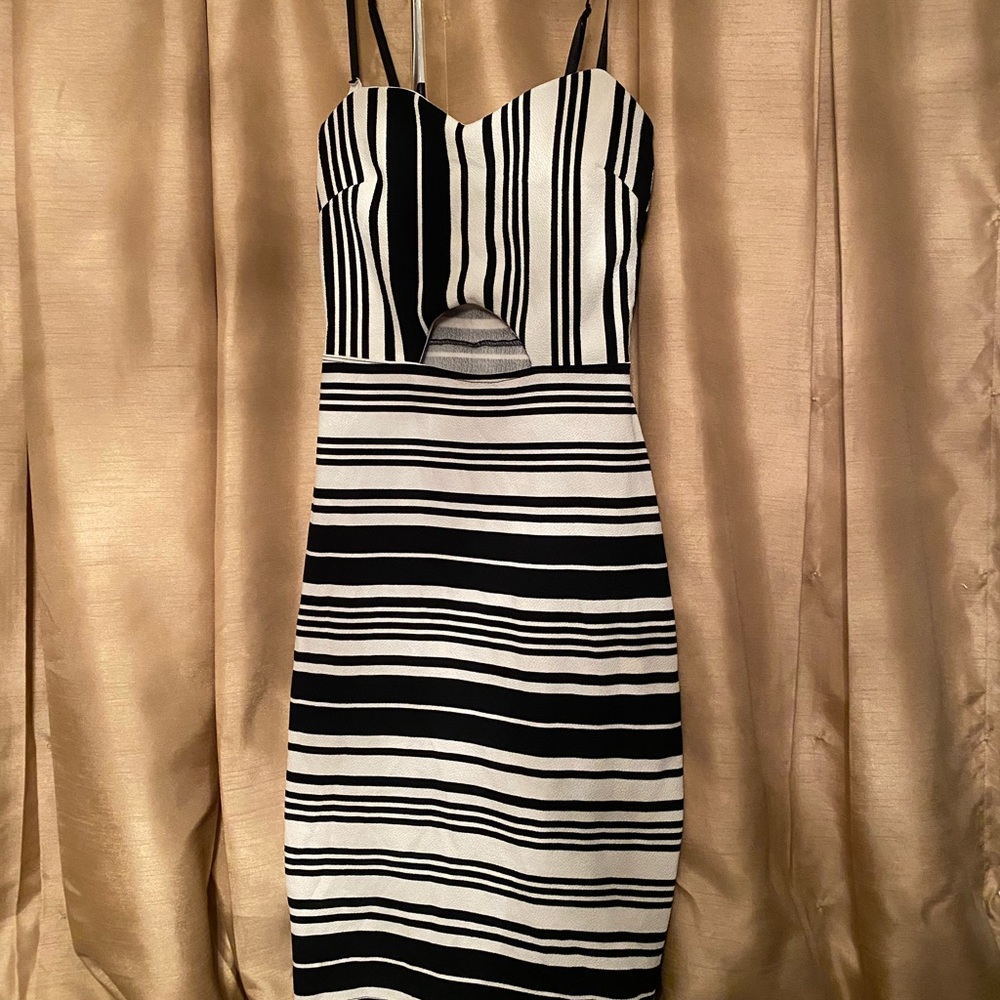 Striped tight fitted dress.